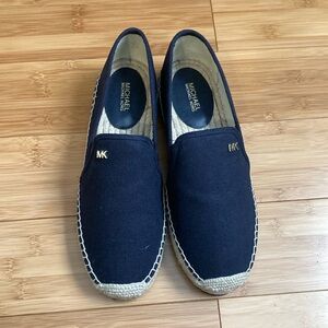 Michael Kors Hastings Slip On Espadrille Flat Admiral Navy Color Canvas NWT